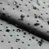 Rhinestone Stretch Mesh Fabric