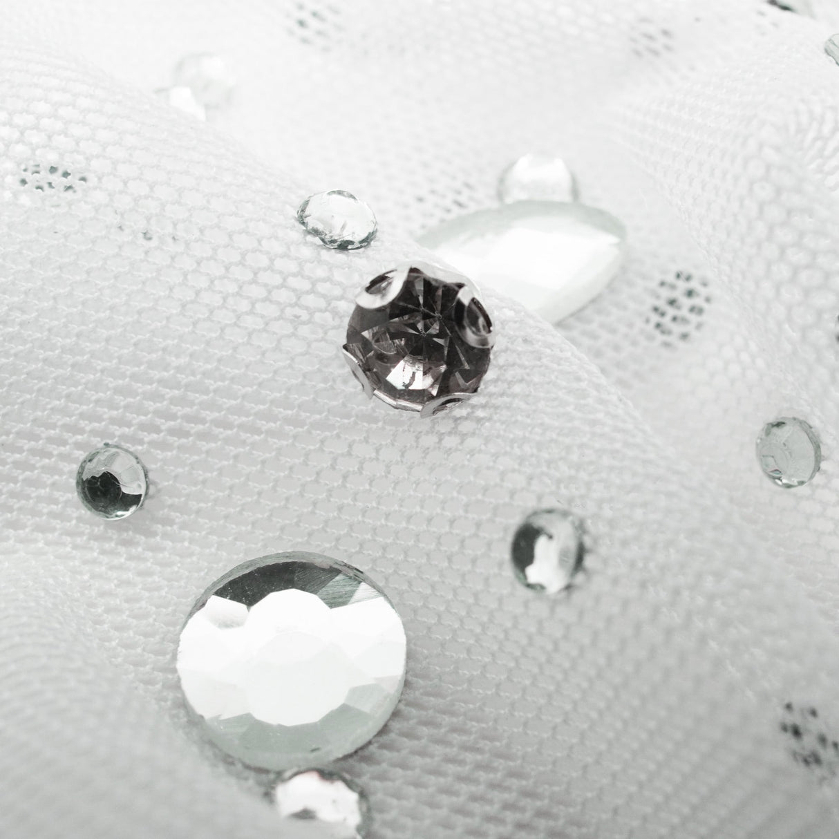 Rhinestone Stretch Mesh Fabric