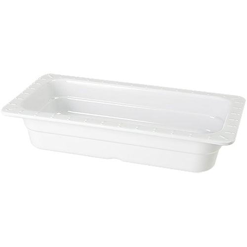 G. E. T. Melamine Food Pan 1/3 Size Insert Pan, 12 3/4" x 7" x 2.5" Deep, White