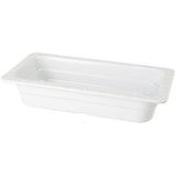 G. E. T. Melamine Food Pan 1/3 Size Insert Pan, 12 3/4" x 7" x 2.5" Deep, White