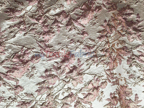 Bubble Metallic Jacquard Fabric - Mauve Abstract Floral, 54" Width