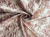 Bubble Metallic Jacquard Fabric - Mauve Abstract Floral, 54" Width