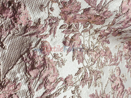 Bubble Metallic Jacquard Fabric - Mauve Abstract Floral, 54" Width