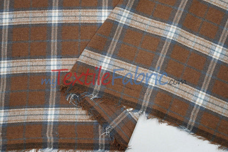 Plaid Flannel Fabric - 80 Percent Polyester 20 Percent Cotton, Plaid Pattern, 7 Oz, Soft Brushed Cotton Face (1 Yard)