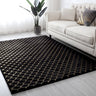 Enchanting Black Mermaid Half Moon Faux Fur Rug - Shimmery Golden Metallic, Black Moon (7'6" X 10'3")