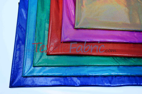 Moonlight Hologram Spandex Fabric - 4 Way Stretch, Holographic Foil Finish, 58/60" Width, Multiple Colors (1 Yard)