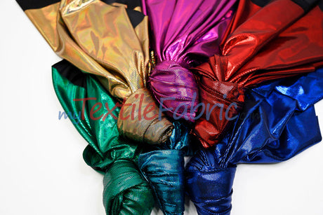 Moonlight Hologram Spandex Fabric - 4 Way Stretch, Holographic Foil Finish, 58/60" Width, Multiple Colors (1 Yard)