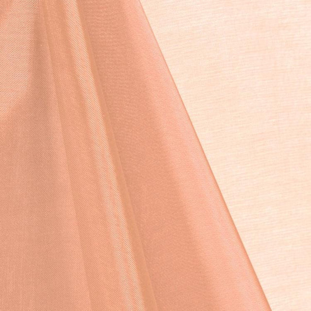 Peach Mirror Crystal Organza Fabric