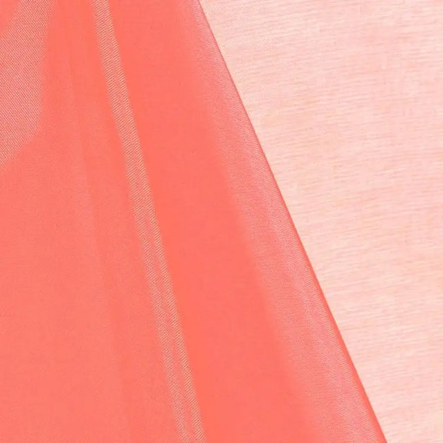Coral Mirror Crystal Organza Fabric