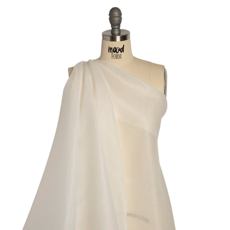 Satin-Faced Polyester Organza - Antique White - Ardea Collection by Mood
