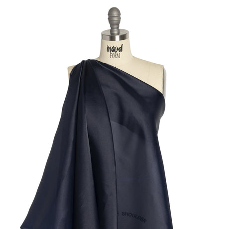 Satin-Faced Polyester Organza - Navy - Ardea Collection by Mood