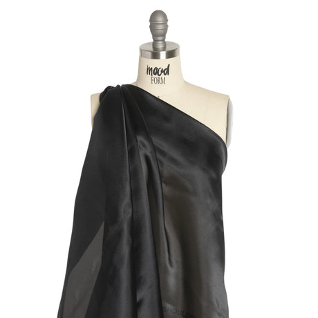 Satin-Faced Polyester Organza - Black - Ardea Collection by Mood