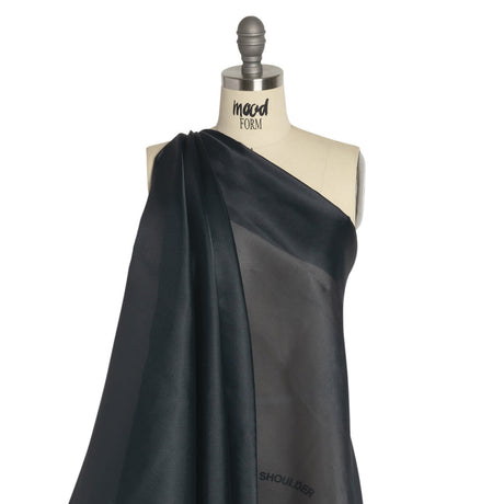 Satin-Faced Polyester Organza - Charcoal Gray - Ardea Collection by Mood
