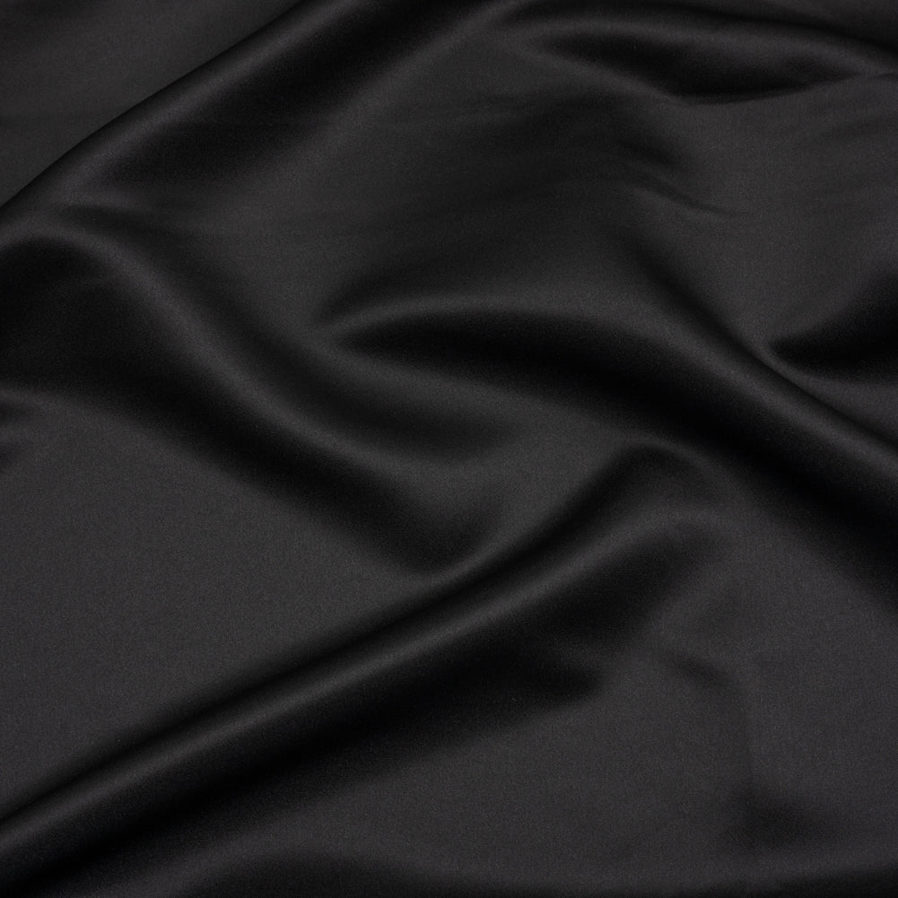 Premium Polyester Satin - Black - Gavia Collection by Mood