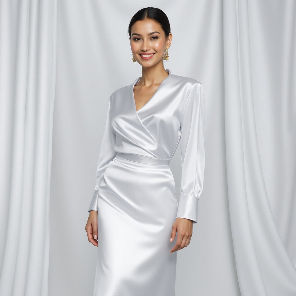 Polyester Satin - White - Anas Collection by Mood