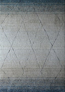 Moroccan Shag Area Rug - Polyester Fabric, Blue/Natural Color Fade, Hand Tufted Hand Carved, 5' X 7' (1 Rug)