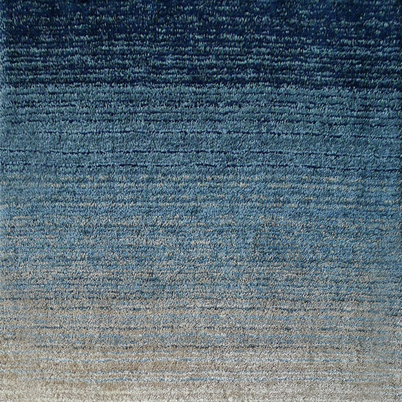 Fading Colors Blue Shade Shag Polyester Fabric - Blue Abstract Shag, Hand Tufted, 7'6" X 10'3" (1 Piece)