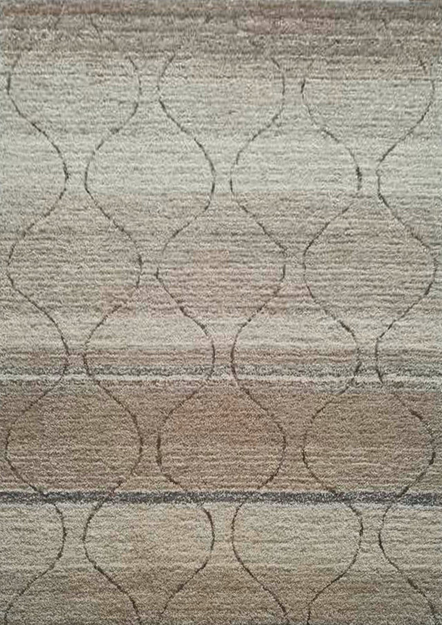 Soft Plush Fluffy Moroccan Lattice Design Shag Area Rug - Beige Lattice Pattern, Plush Shag, Area Rug (5' X 7')