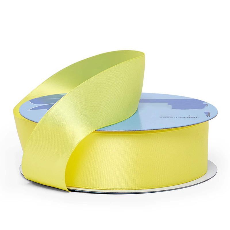 High-Quality Solid Satin Craft Ribbon 7/8 '' X 50 yd Double Faced 1 / roll Lemon