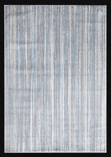 Shinny Shimmery Changing Lines Azure Blue Polyester Viscose Blend Area Rug Fabric - Changing Lines, Blue, 5' 3" X 7' 5" (1 Rug)