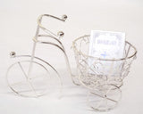 Silver Wired Decorative Tricycle with Basket 4.5 Inch 6pcs