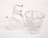 Silver Wired Decorative Tricycle with Basket 4.5 Inch 6pcs
