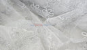 Coco Ribbon Polyester Fabric - Sheer Embroidery, Double Scallop Lace, 52" Width (1 Yard)
