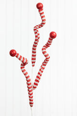 35” Tinsel Peppermint Twist with Ball Spray