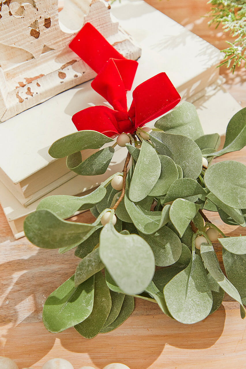 12 Inch Lambs Ear Mistletoe Kissing Ball
