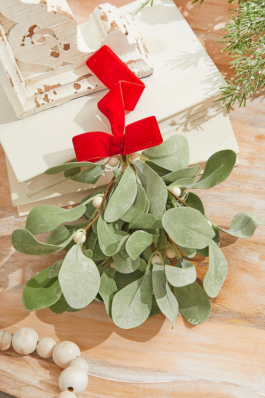 12 Inch Lambs Ear Mistletoe Kissing Ball