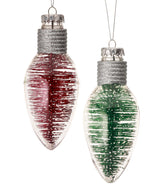 6.5"Plastic Clear Retro Light Bulb Ornament