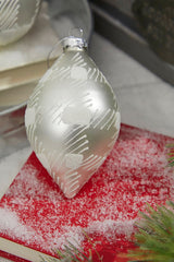 4" Glass Check Ball/Finial Ornament