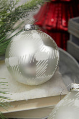 4" Glass Check Ball/Finial Ornament