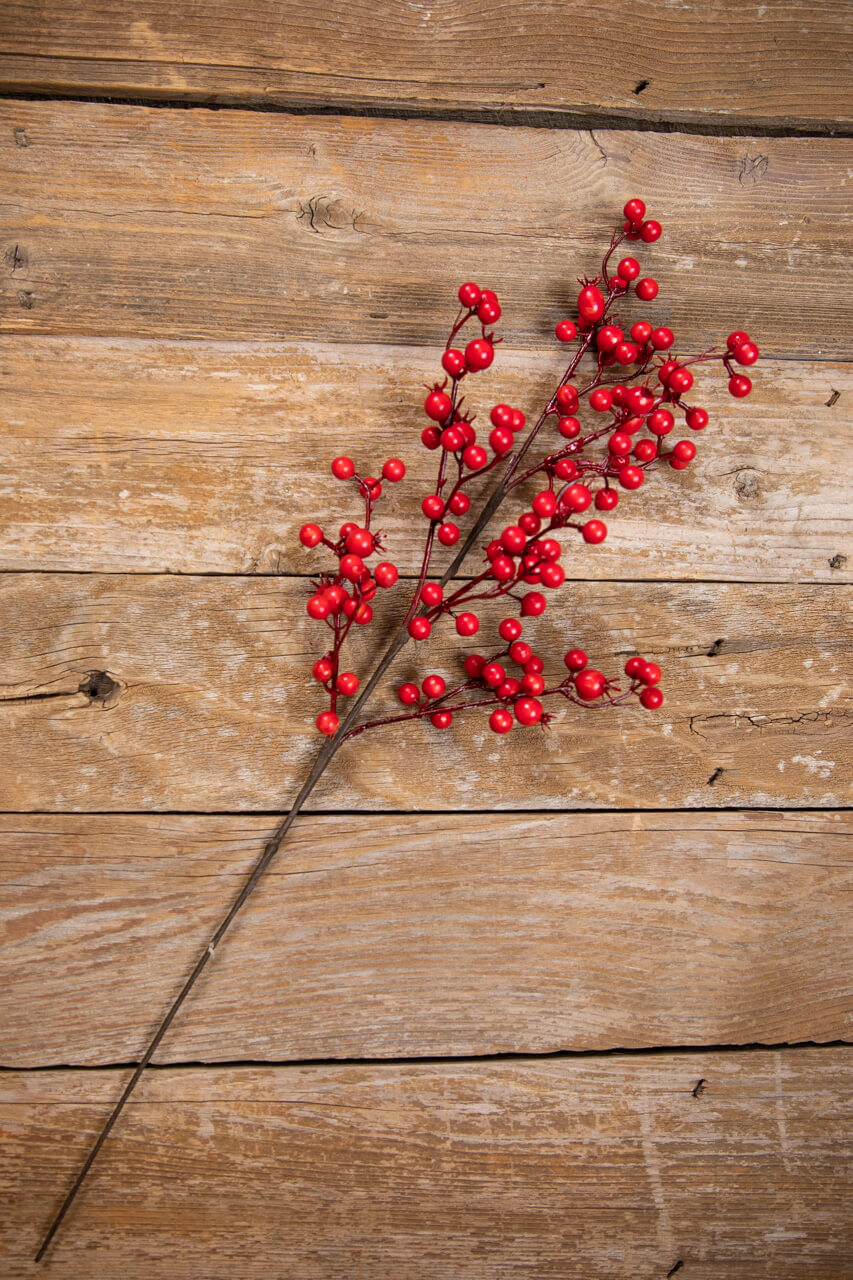 26” Red Mixed Berry & Crabapple Spray