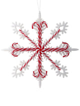 12 Inch Acrylic Peppermint Snowflake Large Ornament