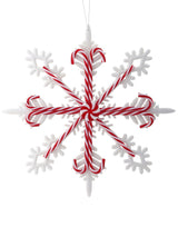 12" Acrylic Peppermint Snowflake Large Ornament