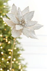 24" x 10” Micro Beaded/Sequins Poinsettia Stem