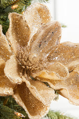 24" x 10" Champagne Micro Beaded Sequins Magnolia Stem