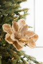 24" x 10" Champagne Micro Beaded Sequins Magnolia Stem