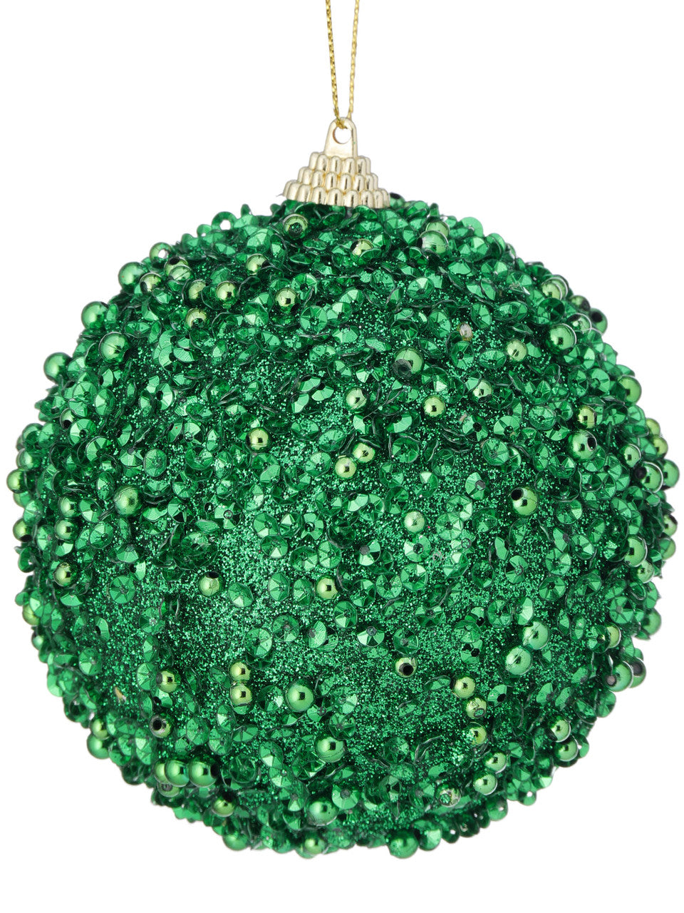 3.5 Inch Green Glitter Ball Ornament Decorative Christmas Tree Ornament