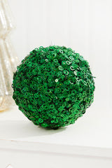 4.5" Green Glamour Sequin Ball Ornament