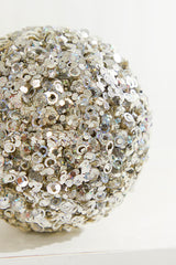 4.5" Platinum Glamour Sequin Ball Ornament – Retro Brites Collection