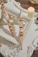 12" Champagne Glass with Jewel Band Icicle Ornament