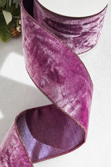 4” x 10 Yard Purple Lavender Crown Velvet Metallic Back Ribbon