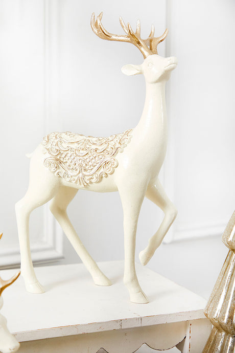 14" Resin Deer with Scroll Saddle