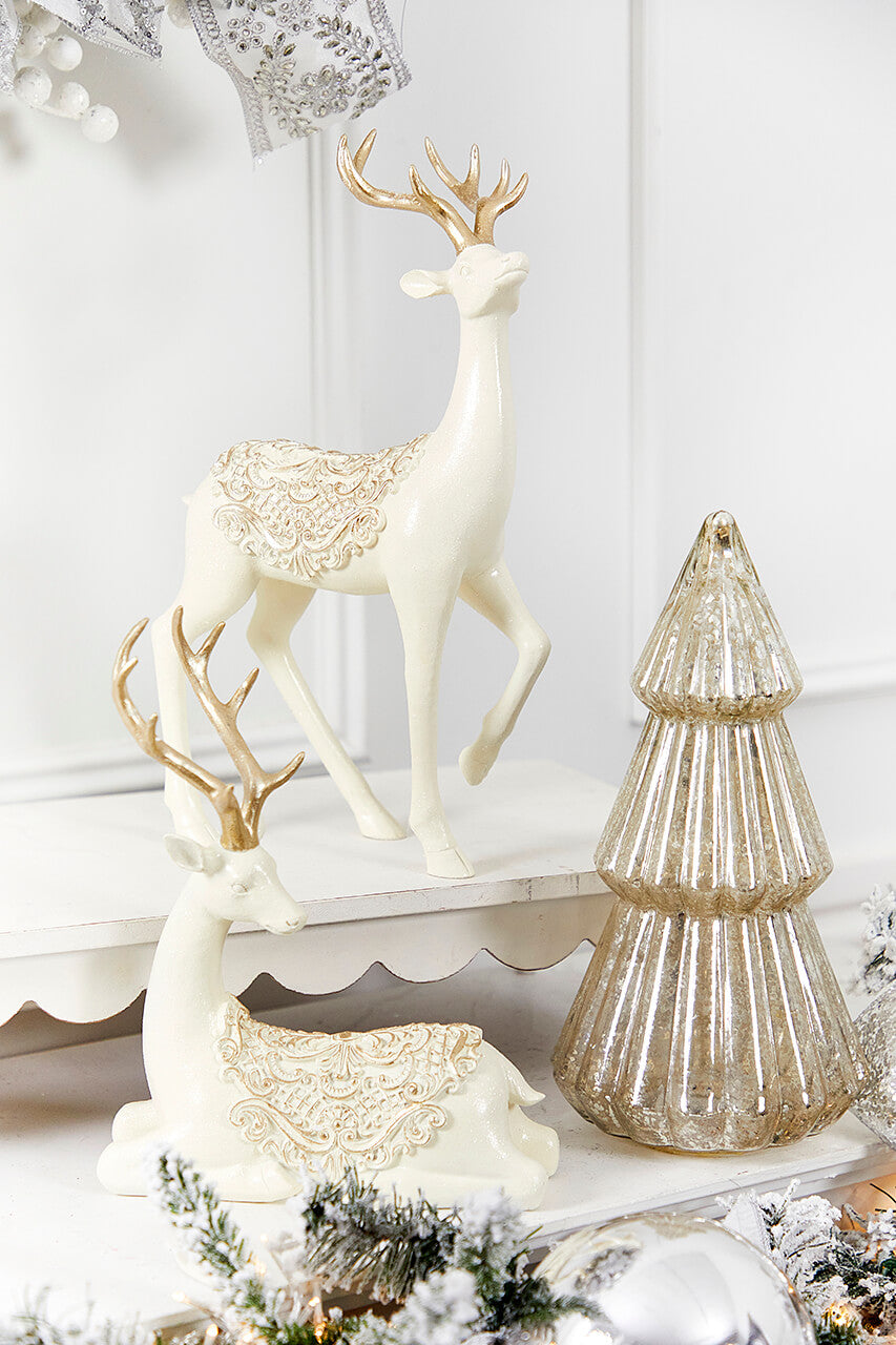 14" Resin Deer with Scroll Saddle