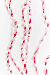 34" Red & White Chenille Peppermint Twist Spray