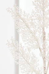 31" White Sequin Coral Leaf Spray