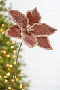 24" x 11.5” "Faux" Leather Poinsettia Stem