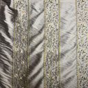 Mulberry Silk Fabric - Striped Floral Embroidered, 54" Width (1 Yard)